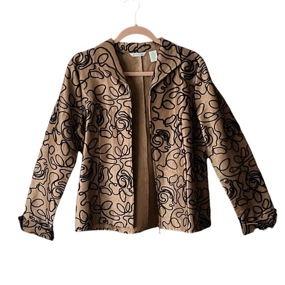 Laura Ashley Jackets & Blazers - Laura Ashley Jacket Coppery gold with black soutache embroidery. Sz.M